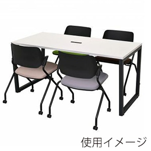 アール・エフ・ヤマカワ SYネスティングチェア ブラック 肘無し ファブリック リーフグリーン 4脚セット RFC-SYBFLG-4SET 1台(ご注文単位1台)【直送品】