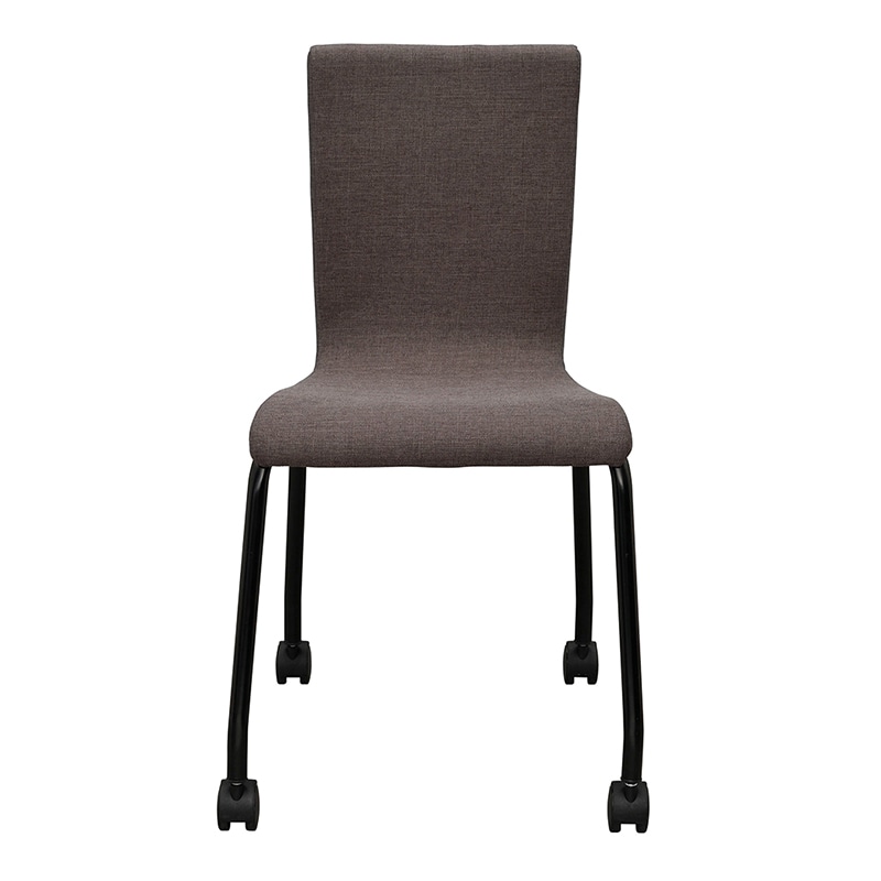 アール・エフ・ヤマカワ ファブリックキャスターチェア ブラック脚 ブラウン RFC-FPCABRBF 1台(ご注文単位1台)【直送品】