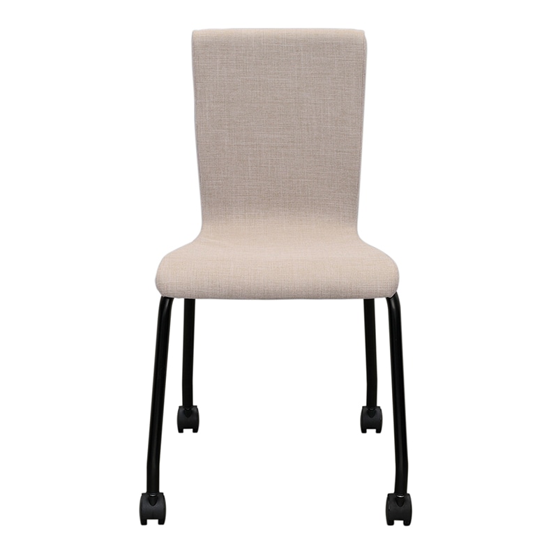 アール・エフ・ヤマカワ ファブリックキャスターチェア ブラック脚 ベージュ RFC-FPCABEBF 1台(ご注文単位1台)【直送品】