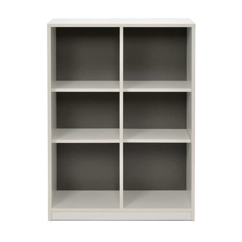 アール・エフ・ヤマカワ プリーマ3 木製格子型シェルフ 2列3段 ホワイト 共通扉付き グレー2バック SHWKS3-23LDWH2 1台(ご注文単位1台)【直送品】