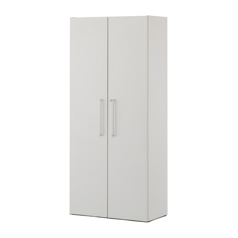 アール・エフ・ヤマカワ プリーマ3　木製格子型シェルフ　2列5段 ホワイト　全面扉付き　グレー2バック SHWKS3-25HDWH2 1台（ご注文単位1台）【直送品】