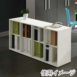 アール・エフ・ヤマカワ プリーマ3 木製格子型シェルフ 4列2段 グレー2バック SHWKS3-42WGY2 1台(ご注文単位1台)【直送品】