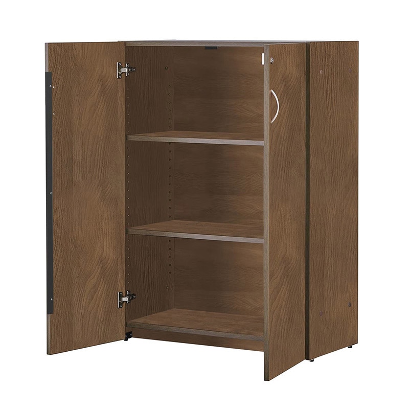 アール・エフ・ヤマカワ 可動棚ローシェルフ 共通扉付き ウォルナット2 RFLS-DM2HFD 1台(ご注文単位1台)【直送品】