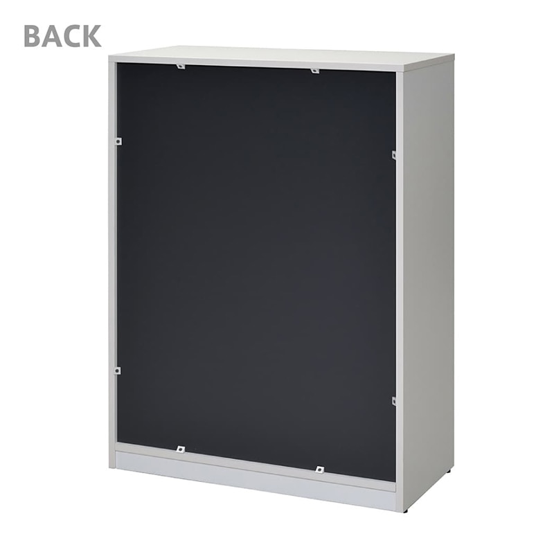 アール・エフ・ヤマカワ プリーマ2 木製シェルフ ロー ホワイト 共通扉付き グレー2バック SHWLS2-LDWH2 1台(ご注文単位1台)【直送品】