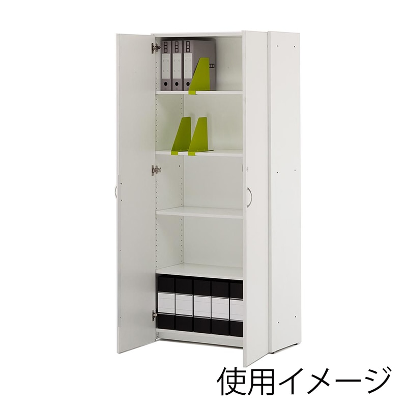 アール・エフ・ヤマカワ 可動棚ハイシェルフ2 全扉付き ホワイト RFHS2-WJHGD 1台(ご注文単位1台)【直送品】