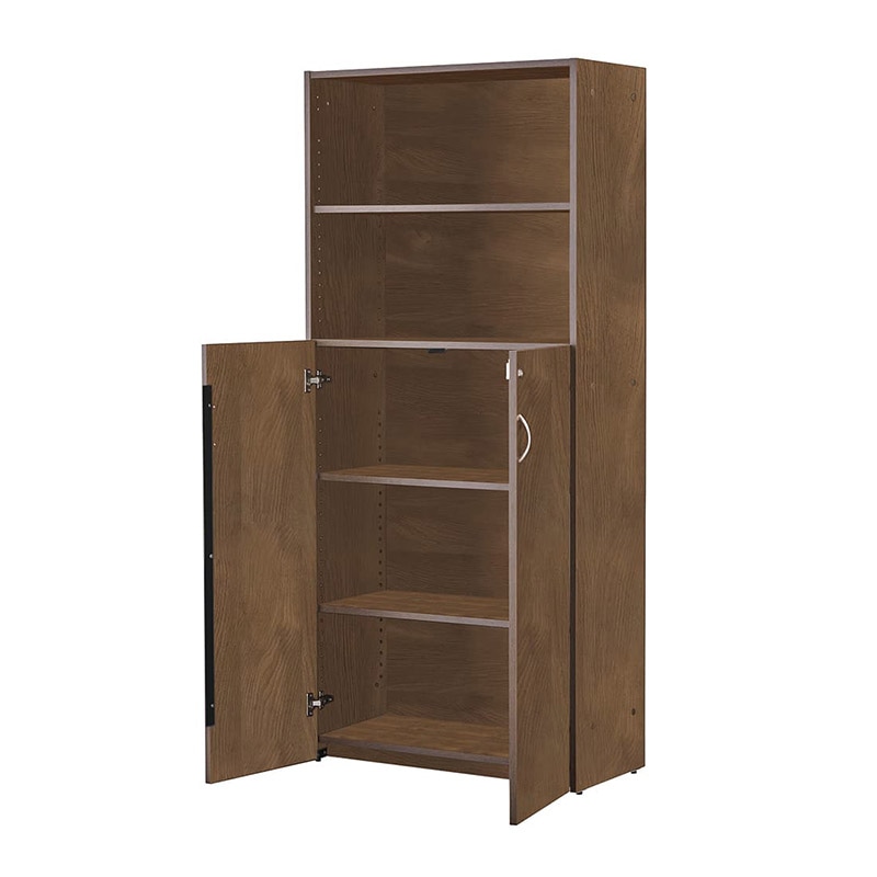 アール・エフ・ヤマカワ 可動棚ハイシェルフ2 共通扉付き ウォルナット2 RFHS2-DM2HFD 1台(ご注文単位1台)【直送品】