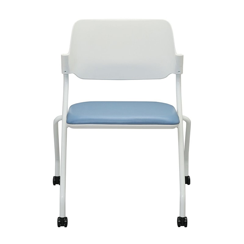 アール・エフ・ヤマカワ SYネスティングチェア 肘無し PVC アッシュブルー 4脚セット RFC-SYPAB-4SET 1台(ご注文単位1台)【直送品】