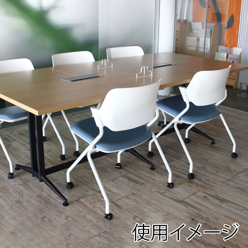 アール・エフ・ヤマカワ SYネスティングチェア 肘無し PVC アッシュブルー 4脚セット RFC-SYPAB-4SET 1台(ご注文単位1台)【直送品】