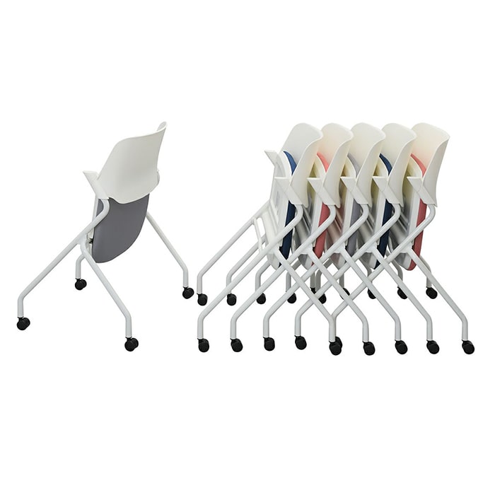 アール・エフ・ヤマカワ SYネスティングチェア　肘無し　PVC ブラック　4脚セット RFC-SYPBK-4SET 1台（ご注文単位1台）【直送品】