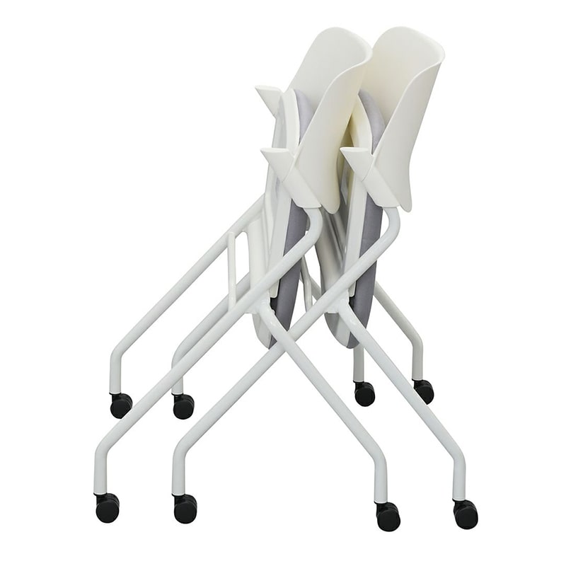 アール・エフ・ヤマカワ SYネスティングチェア 肘無し ファブリック ファブリック ニュートラルグレー 4脚セット RFC-SYFNG-4SET 1台(ご注文単位1台)【直送品】