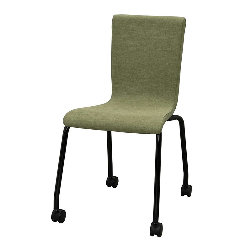 アール・エフ・ヤマカワ ファブリックキャスターチェア　ブラック脚 グリーン　4脚セット RFC-FPCAGNBF-4SET 1台（ご注文単位1台）【直送品】