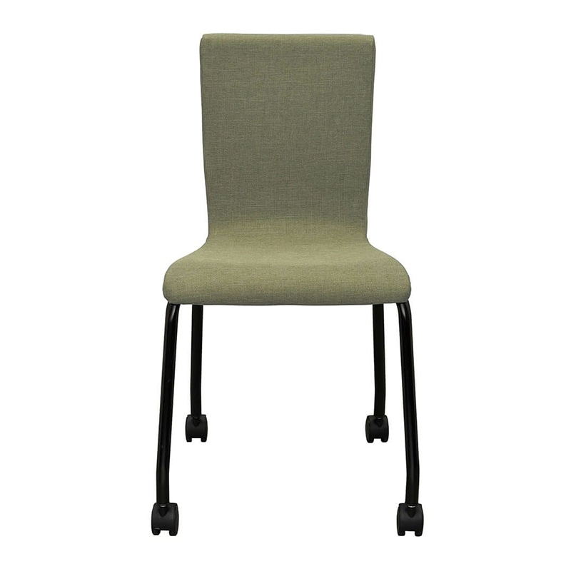 アール・エフ・ヤマカワ ファブリックキャスターチェア　ブラック脚 グリーン　4脚セット RFC-FPCAGNBF-4SET 1台（ご注文単位1台）【直送品】