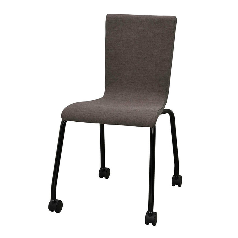 アール・エフ・ヤマカワ ファブリックキャスターチェア ブラック脚 ブラウン 4脚セット RFC-FPCABRBF-4SET 1台(ご注文単位1台)【直送品】