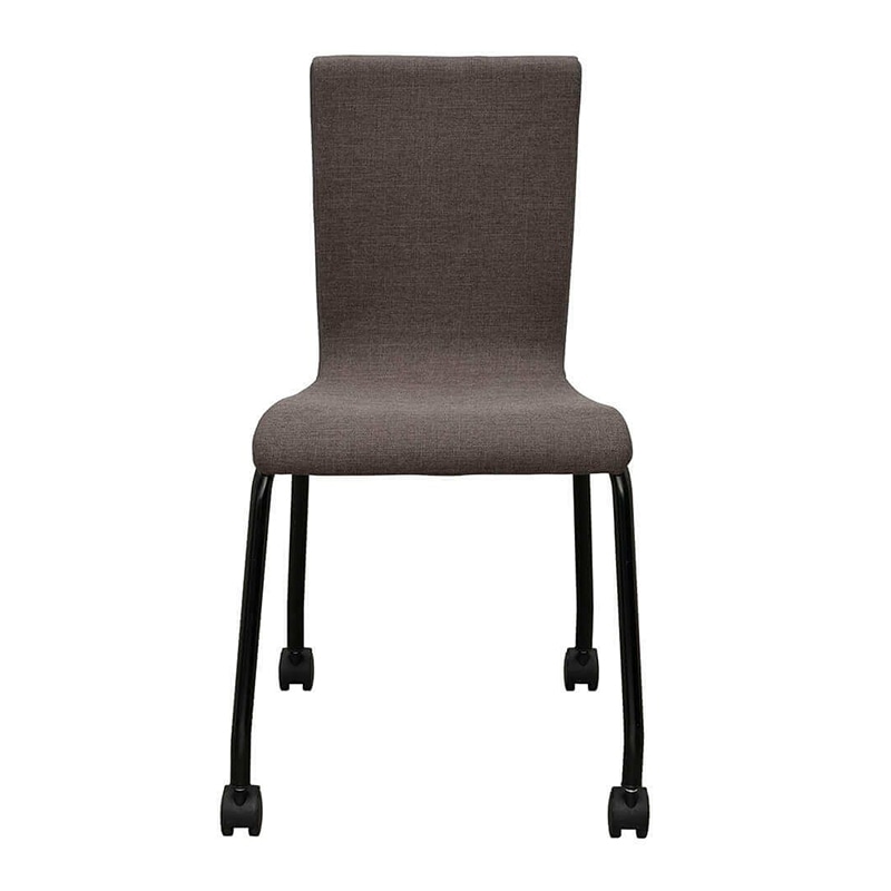 アール・エフ・ヤマカワ ファブリックキャスターチェア ブラック脚 ブラウン 4脚セット RFC-FPCABRBF-4SET 1台(ご注文単位1台)【直送品】