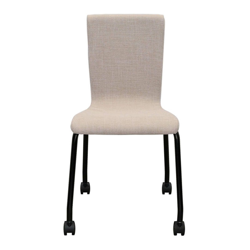 アール・エフ・ヤマカワ ファブリックキャスターチェア ブラック脚 ベージュ 4脚セット RFC-FPCABEBF-4SET 1台(ご注文単位1台)【直送品】