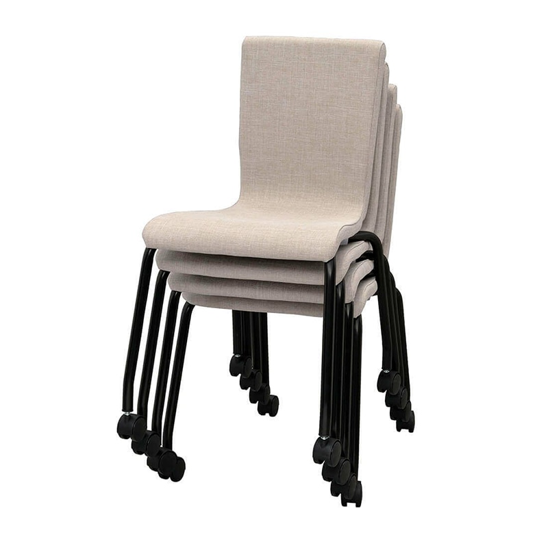 アール・エフ・ヤマカワ ファブリックキャスターチェア ブラック脚 ベージュ 4脚セット RFC-FPCABEBF-4SET 1台(ご注文単位1台)【直送品】