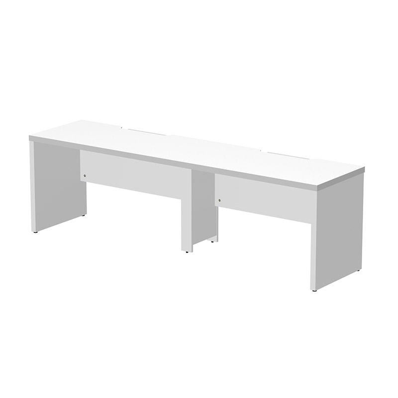 アール・エフ・ヤマカワ ソリード　フリーアドレス用ハーフデスク　W2400 ホワイト×ホワイト脚 RFTFH-2460WH-WL 1台（ご注文単位1台）【直送品】