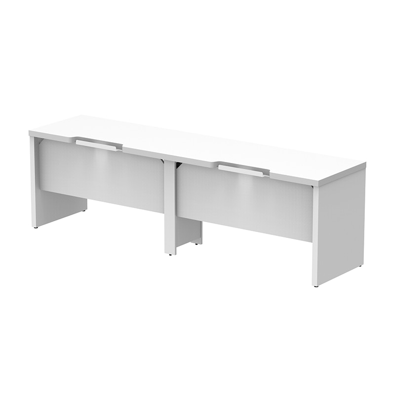 アール・エフ・ヤマカワ ソリード　フリーアドレス用ハーフデスク　W2400 ホワイト×ホワイト脚 RFTFH-2460WH-WL 1台（ご注文単位1台）【直送品】