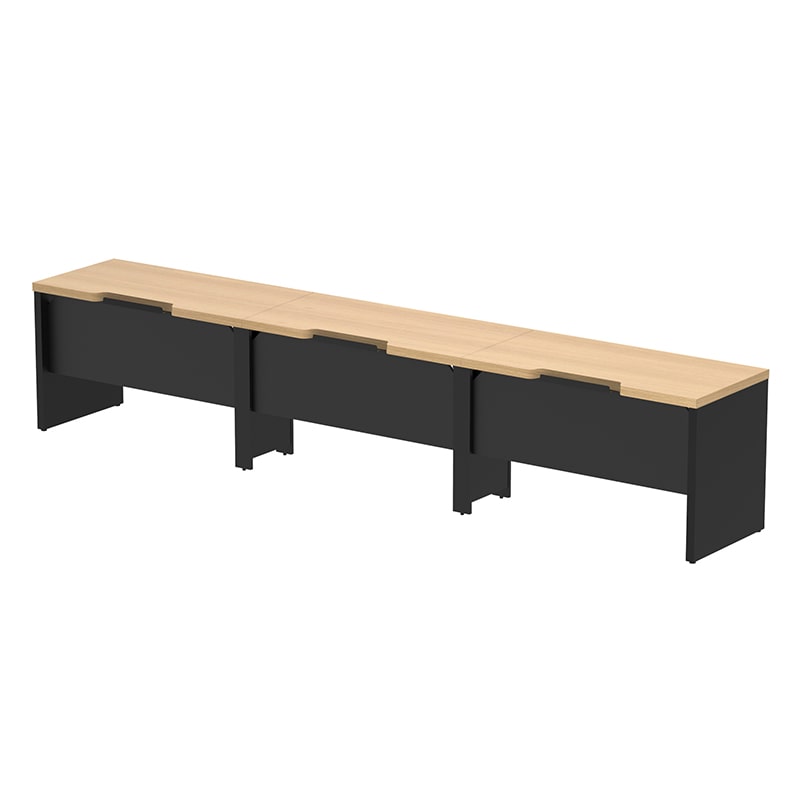 アール・エフ・ヤマカワ ソリード　フリーアドレス用ハーフデスク　W3600 オーク×ブラック脚 RFTFH-3660OA-BL 1台（ご注文単位1台）【直送品】