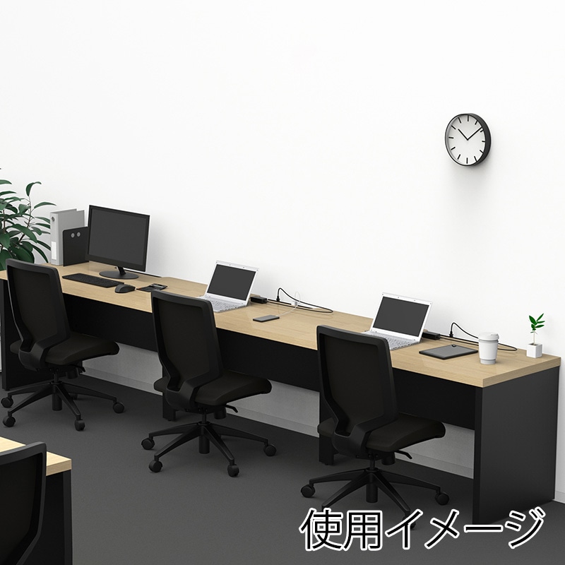 アール・エフ・ヤマカワ ソリード　フリーアドレス用ハーフデスク　W3600 オーク×ブラック脚 RFTFH-3660OA-BL 1台（ご注文単位1台）【直送品】