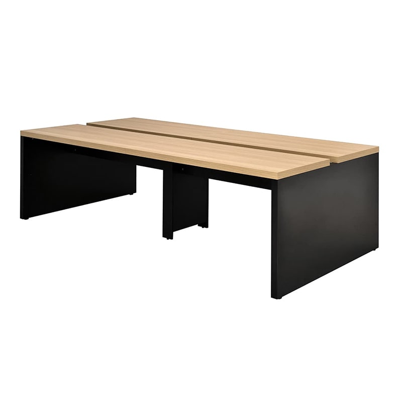 アール・エフ・ヤマカワ ソリード　フリーアドレス用デスク2　W2400 オーク×ブラック脚 RFTFT2-2412OA-BL 1台（ご注文単位1台）【直送品】