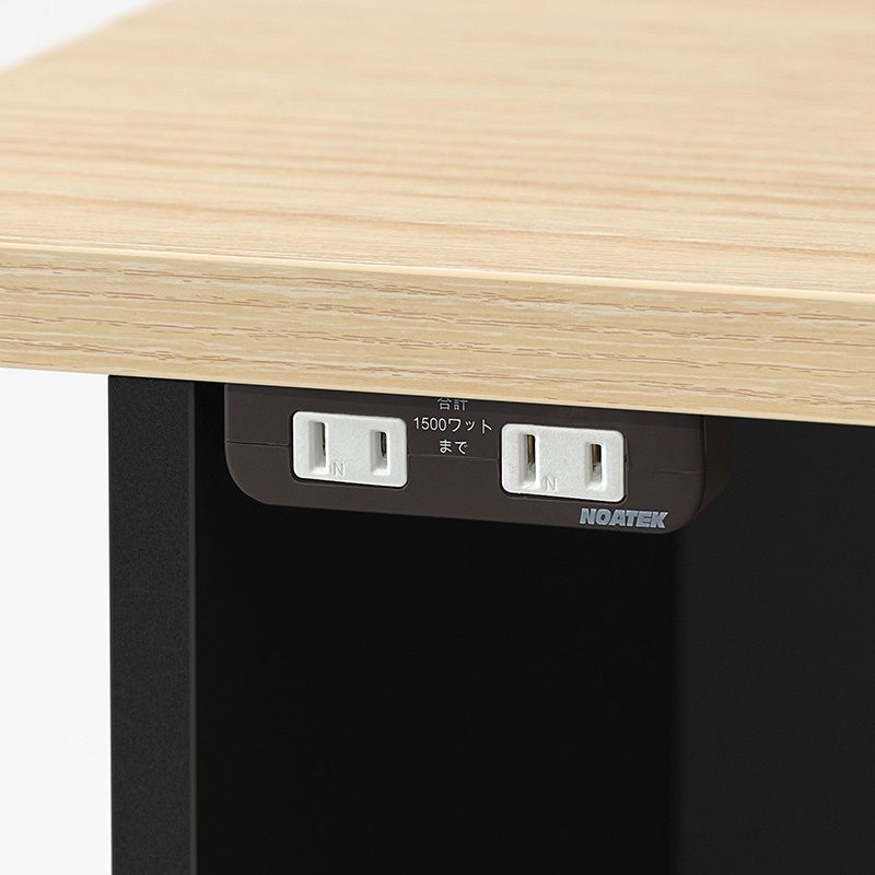アール・エフ・ヤマカワ マルチユースカウンター W1000×D800 ナチュラル×ブラック 2ヶ口コンセント付 RFDBM-1080NB-NC 1台(ご注文単位1台)【直送品】