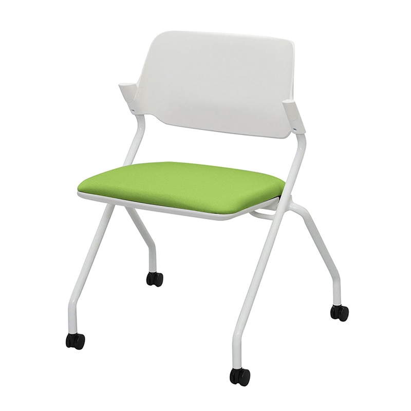 アール・エフ・ヤマカワ SYネスティングチェア ファブリック 肘無し 4脚セット リーフグリーン RFC-SYFLG-4SET 1セット(ご注文単位1セット)【直送品】