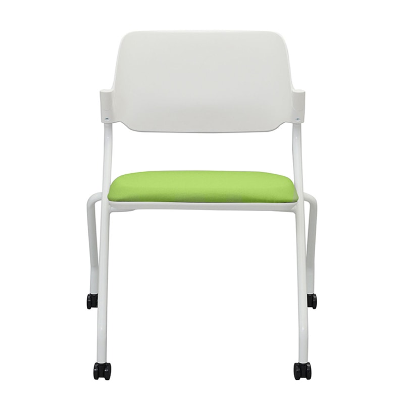 アール・エフ・ヤマカワ SYネスティングチェア ファブリック 肘無し 4脚セット リーフグリーン RFC-SYFLG-4SET 1セット(ご注文単位1セット)【直送品】