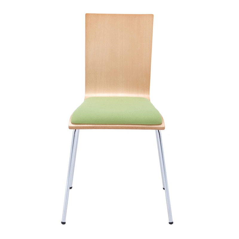 アール・エフ・ヤマカワ プライウッドチェア パッド付き ナチュラル×グリーン RFC-FPGN 1台(ご注文単位1台)【直送品】