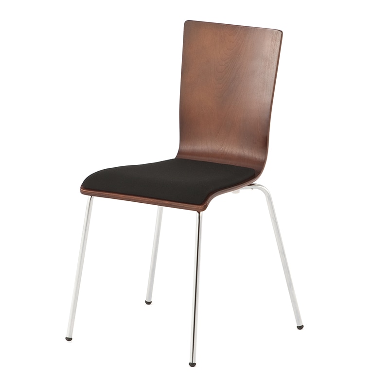 アール・エフ・ヤマカワ プライウッドチェア　パッド付き ダーク×ブラック RFC-FPDBBK 1台（ご注文単位1台）【直送品】