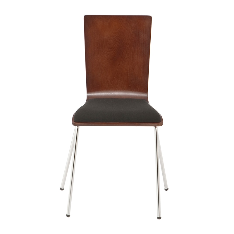 アール・エフ・ヤマカワ プライウッドチェア　パッド付き ダーク×ブラック RFC-FPDBBK 1台（ご注文単位1台）【直送品】