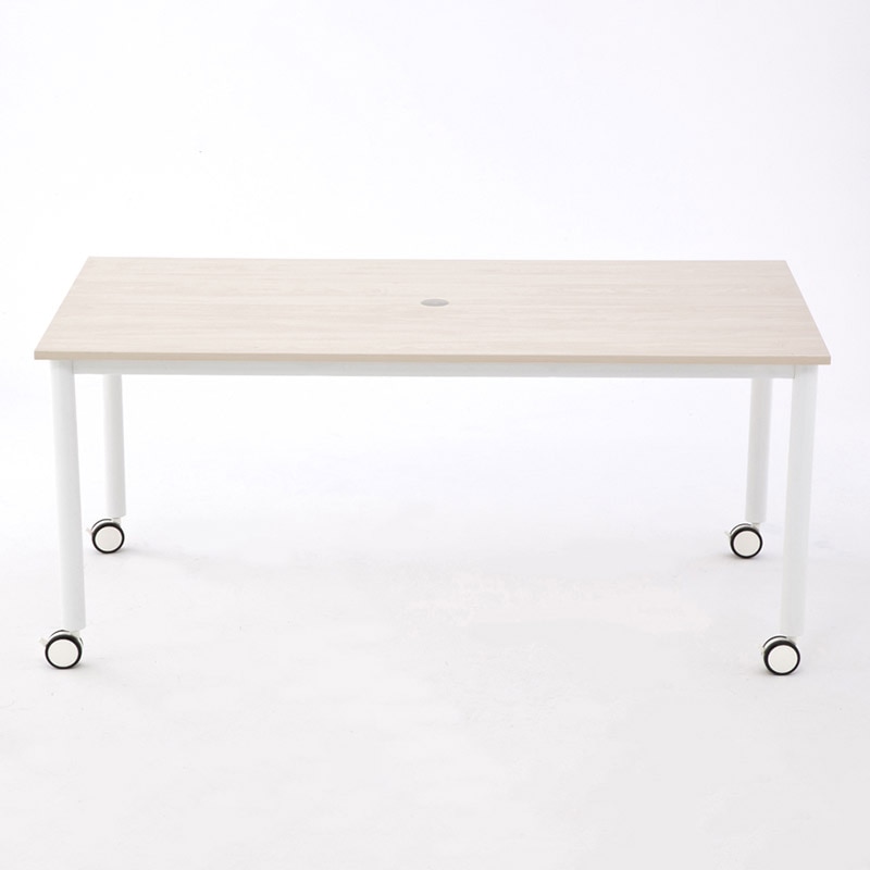 アール・エフ・ヤマカワ キャスターテーブル W1600×D800 ホワイト脚ナチュラル RFCTT-WL1680NA 1台(ご注文単位1台)【直送品】