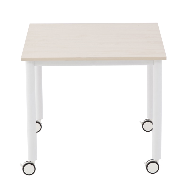 アール・エフ・ヤマカワ キャスターテーブル ホワイト脚 W800×D800 ナチュラル RFCTT-WL8080NA 1台(ご注文単位1台)【直送品】