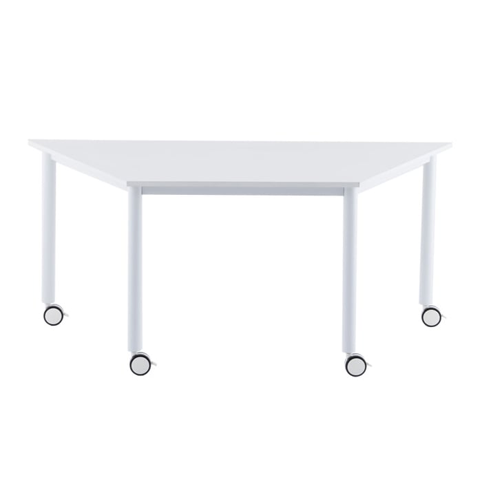 アール・エフ・ヤマカワ キャスターテーブル ホワイト脚 台形 ホワイト RFCTT-WL8016DWH 1台(ご注文単位1台)【直送品】