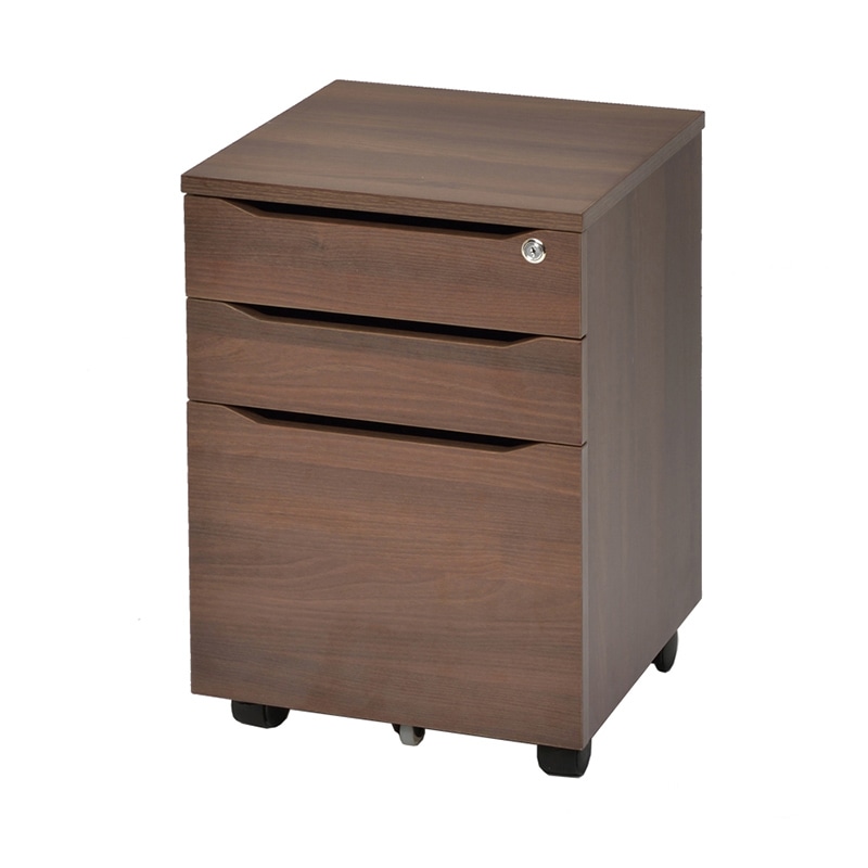 アール・エフ・ヤマカワ ユピタ　木製デスク　RF　3段キャビネット ダーク RFWD-CA-3DB 1台（ご注文単位1台）【直送品】