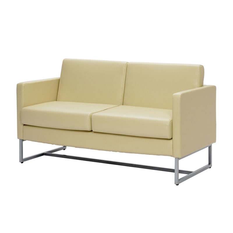 アール・エフ・ヤマカワ ループ脚ソファ　2人掛け ホワイト GZLPSF-2WH 1台（ご注文単位1台）【直送品】