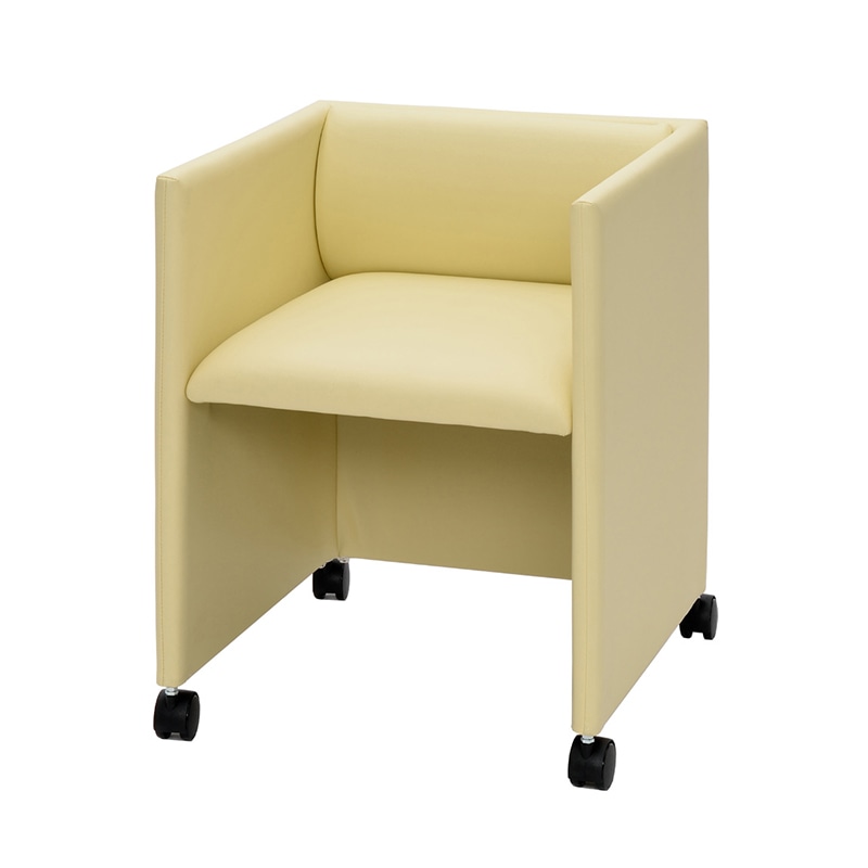 アール・エフ・ヤマカワ キャスター付き　応接チェア アイボリー RFC-FPRPIV 1台（ご注文単位1台）【直送品】