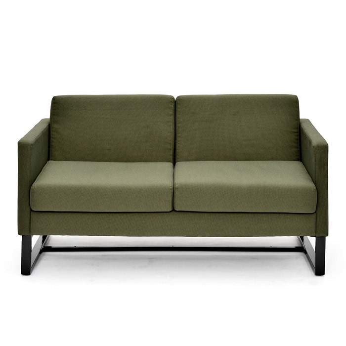 アール・エフ・ヤマカワ スクエアソファ ファブリック 2人掛け グリーン GZSSF-F2PGN 1台(ご注文単位1台)【直送品】