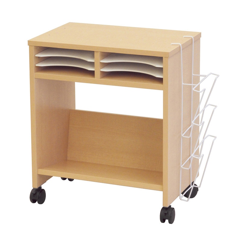 アール・エフ・ヤマカワ ノルム　木製収納ワゴン　ロー 傾斜棚付き　ナチュラル SHTKWG2-NA 1台（ご注文単位1台）【直送品】