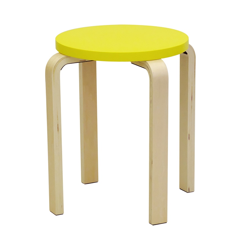 アール・エフ・ヤマカワ 木製丸椅子 イエロー Z-SHSC-1YE 1台（ご注文単位1台）【直送品】