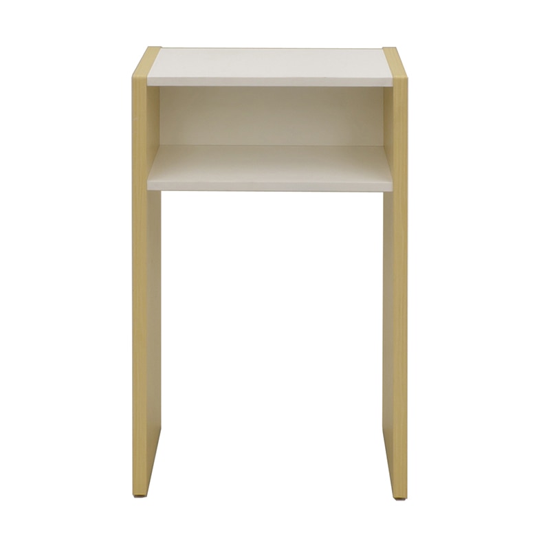 アール・エフ・ヤマカワ 木製テレフォンテーブル ナチュラル×ホワイト SHWA-002NW 1台（ご注文単位1台）【直送品】