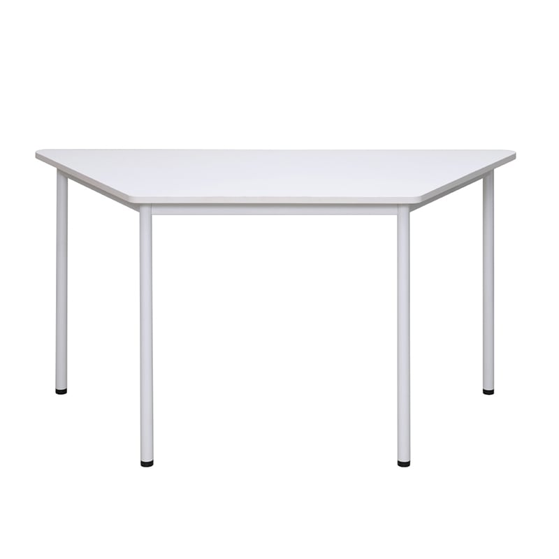 アール・エフ・ヤマカワ ラディー RFシンプルテーブル W1400 台形 ホワイト RFSPT-1470DWH 1台(ご注文単位1台)【直送品】