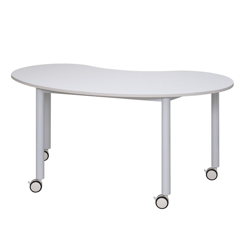 アール・エフ・ヤマカワ キャスターテーブル　豆型　ホワイト脚 ホワイト RFCTT-WL1476BNWH 1台（ご注文単位1台）【直送品】