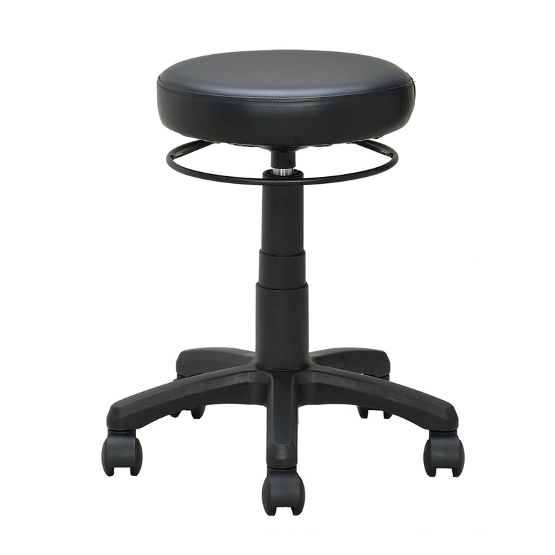 アール・エフ・ヤマカワ ラウンドキャスタースツール ブラック RFRCS-FPBK 1台（ご注文単位1台）【直送品】