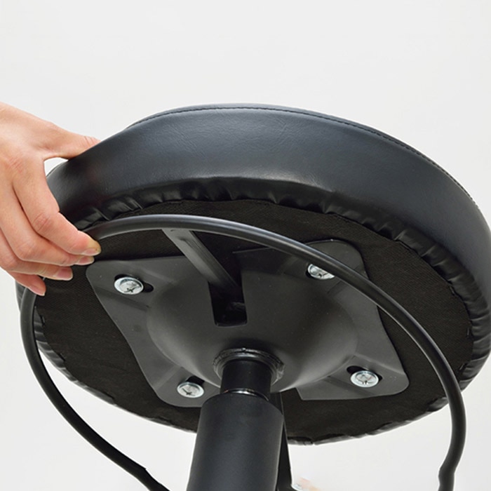 アール・エフ・ヤマカワ ラウンドキャスタースツール ブラック RFRCS-FPBK 1台(ご注文単位1台)【直送品】