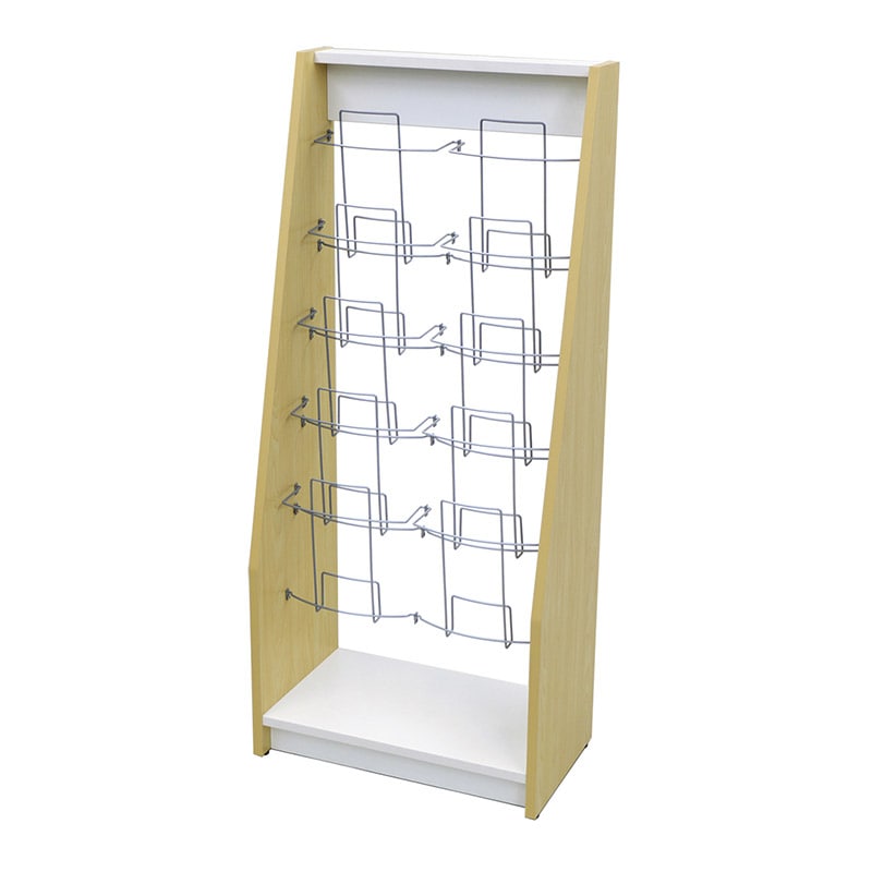 アール・エフ・ヤマカワ 木製カタログスタンド2　ダブル ナチュラル×ホワイト SHKS2-002NW 1台（ご注文単位1台）【直送品】