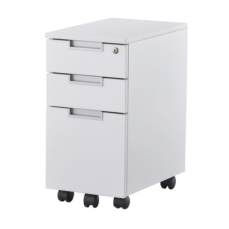 アール・エフ・ヤマカワ スリムワゴン スチール脚デスク ホワイト GZCA-SL315WH 1台(ご注文単位1台)【直送品】