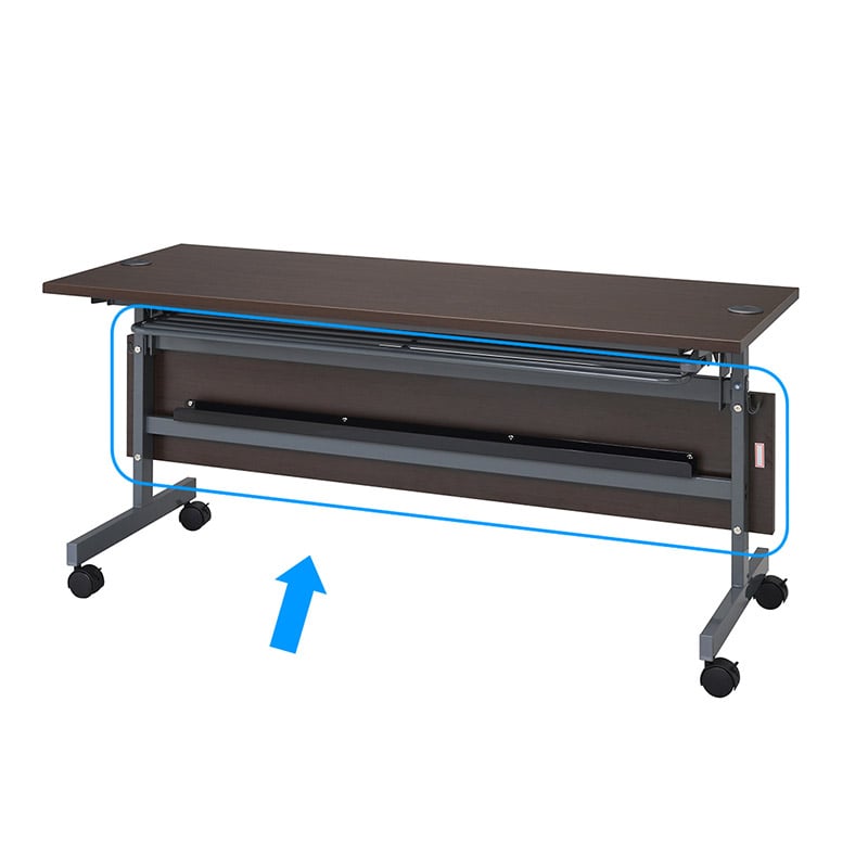 アール・エフ・ヤマカワ フォールディングテーブル4　配線機能付　幕板 W1500用　ダークブラウン SHFTL4-OP15DB 1台（ご注文単位1台）【直送品】