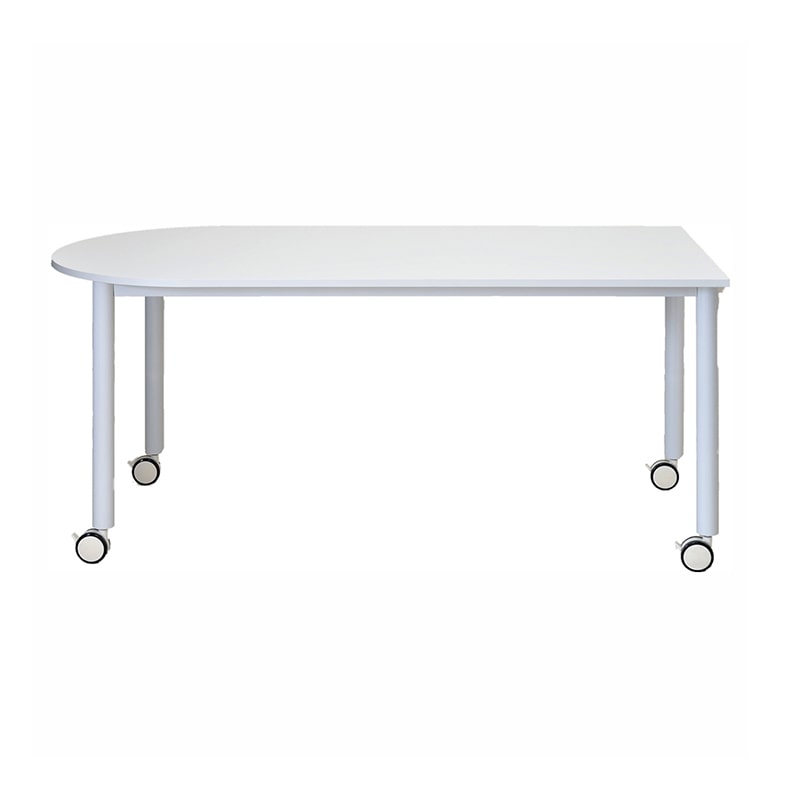 アール・エフ・ヤマカワ キャスターテーブル　ホワイト脚　U字型 ホワイト RFCTT-WL1680UWH 1台（ご注文単位1台）【直送品】