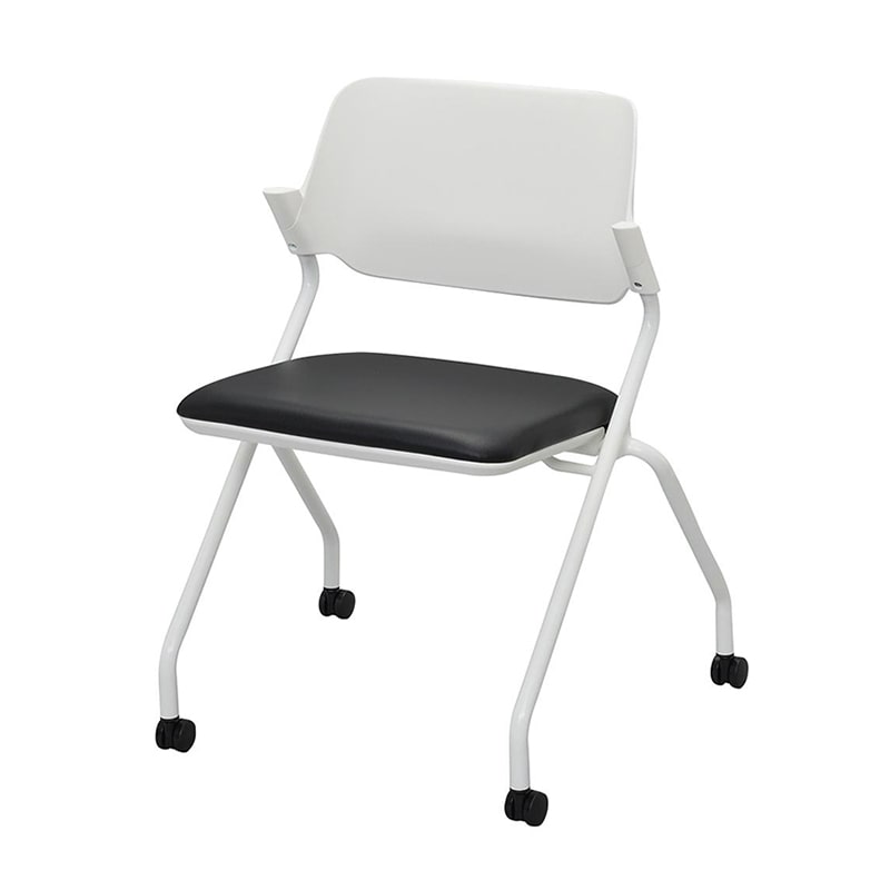 アール・エフ・ヤマカワ SYネスティングチェア 肘無し PVC ブラック RFC-SYPBK 1台(ご注文単位1台)【直送品】